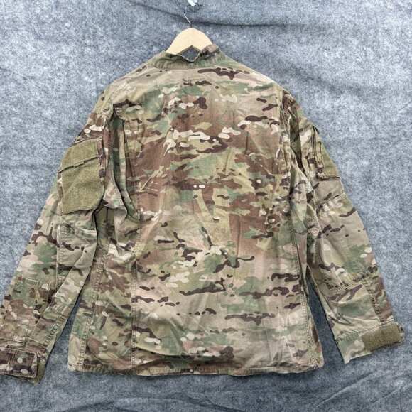 Army Combat Uniform Coat Mens L Jacket Brown Green Camo Flame Resistant FR - Picture 2 of 10